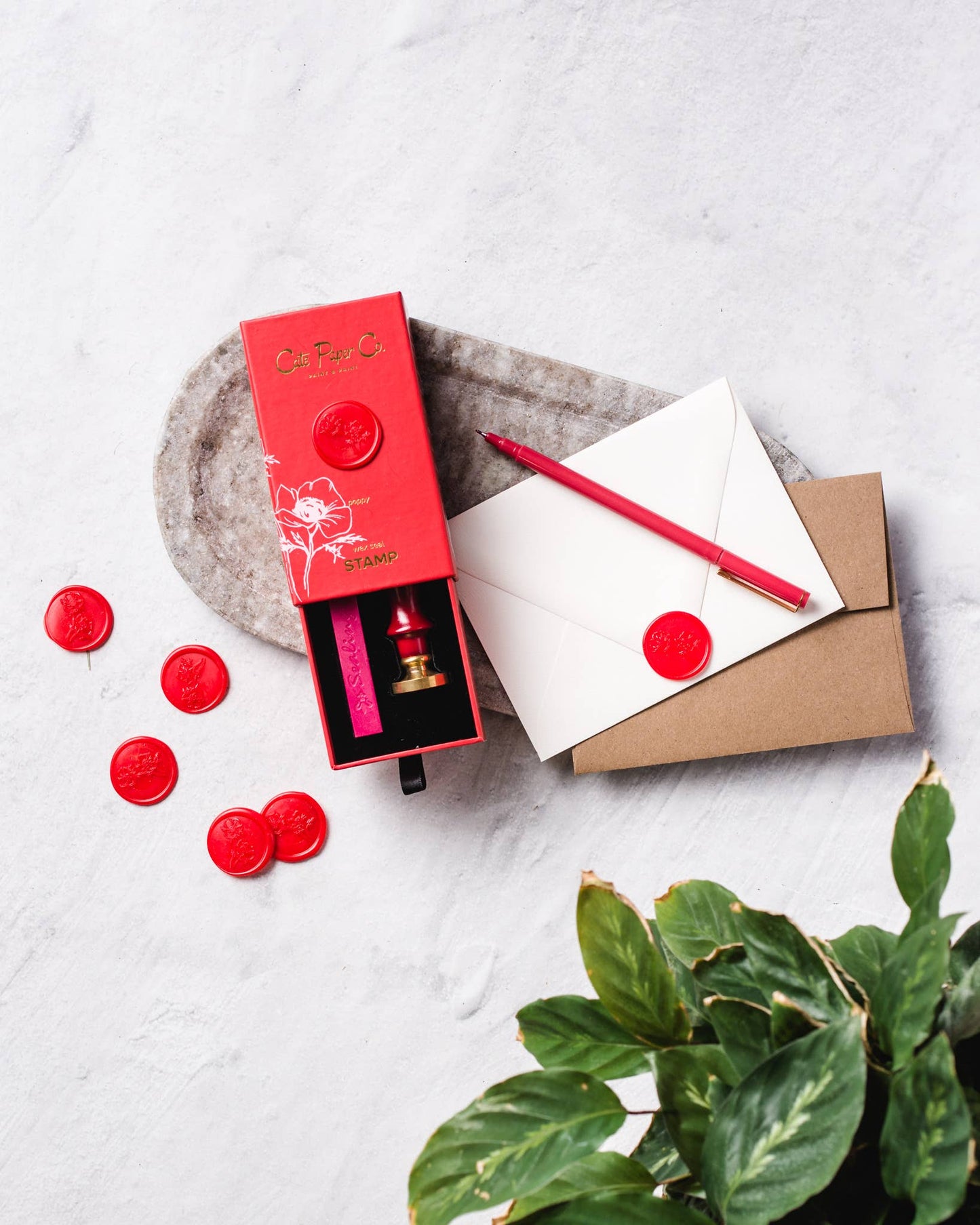 Wax seal stamp and wax stick set: Citrus Fruit