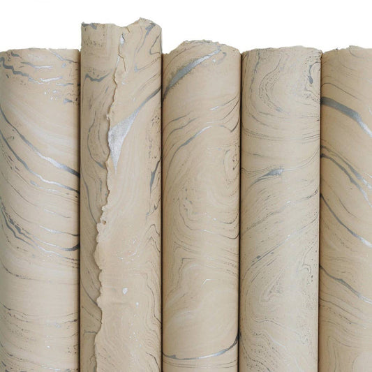Cream and Silver Marble Sheet