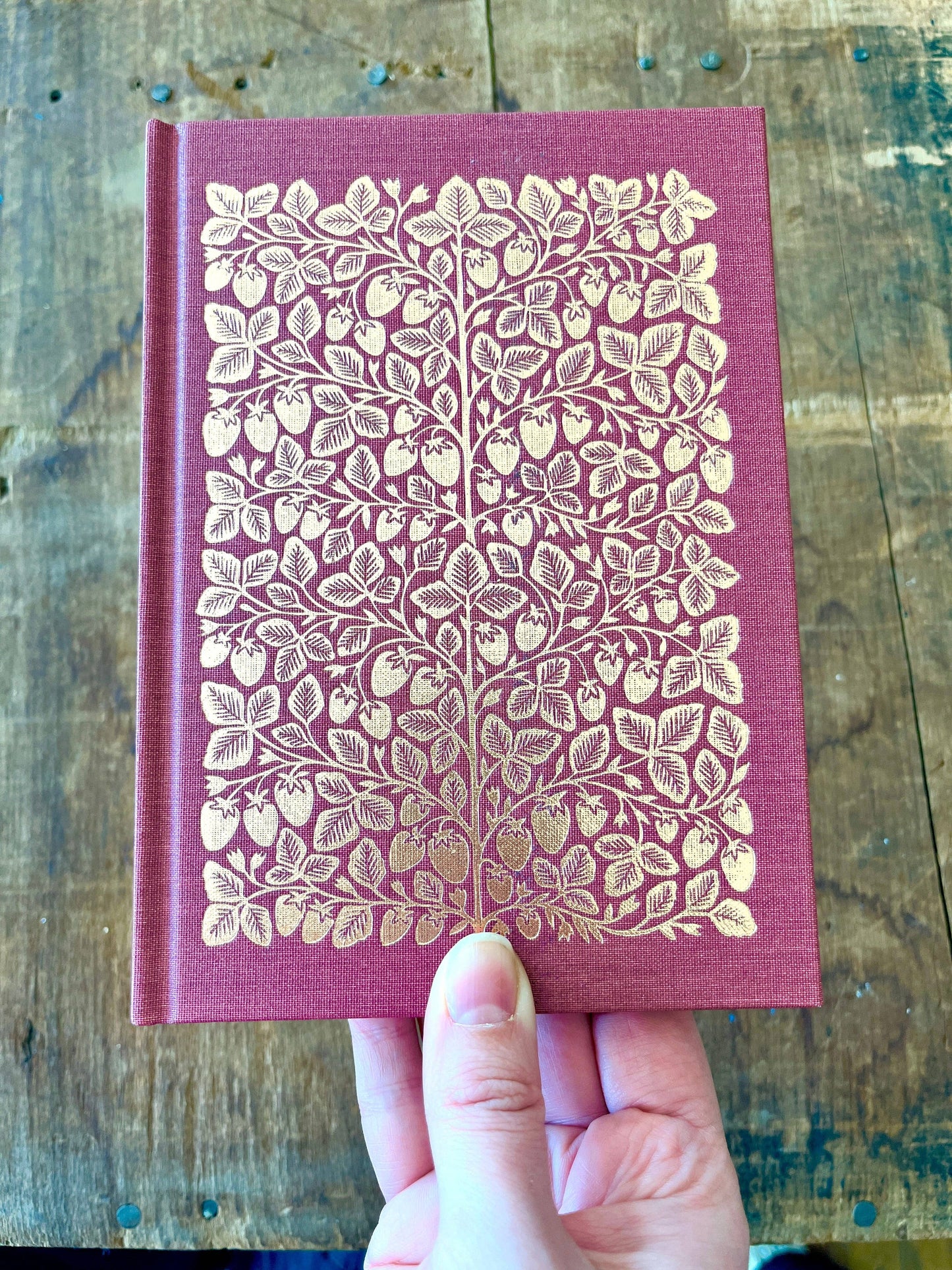 Foil Stamped Linen Journal: Soft Burgundy