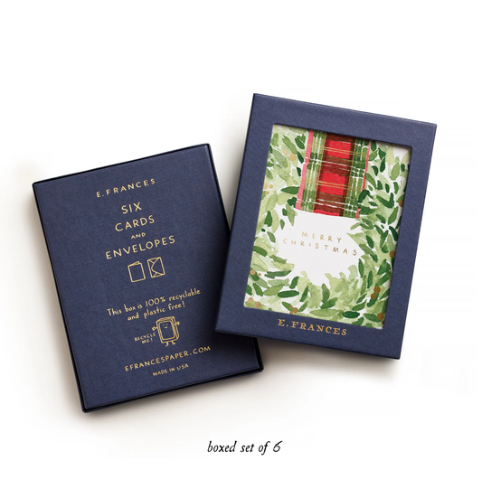 Plaid Ribbon Wreath | Christmas Cards