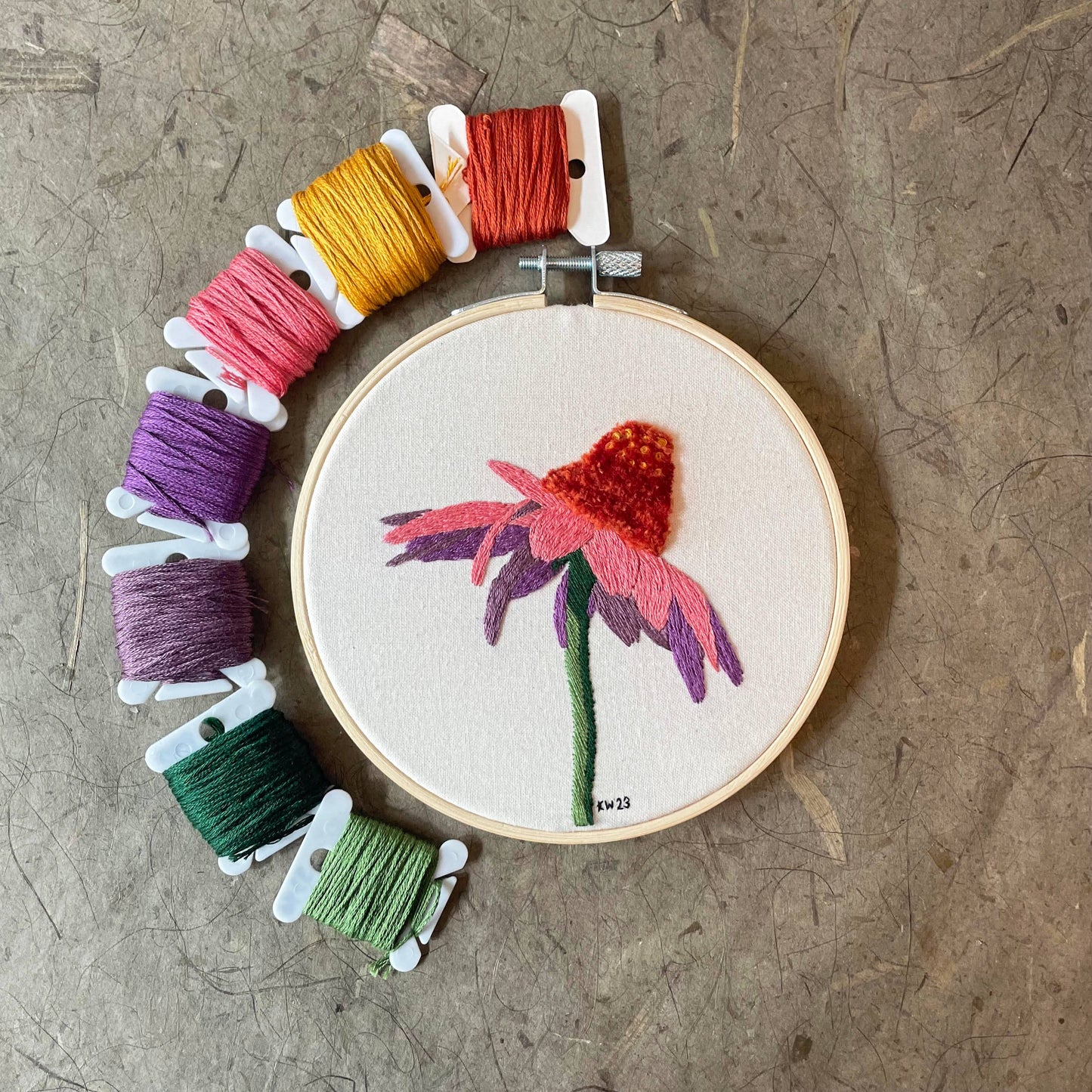 Embroidery Kit - Coneflower (5")