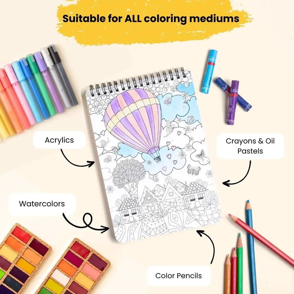 Watercolor Coloring Book - Cityscapes