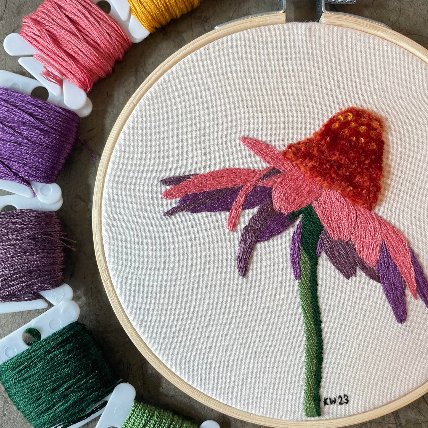 Embroidery Kit - Coneflower (5")