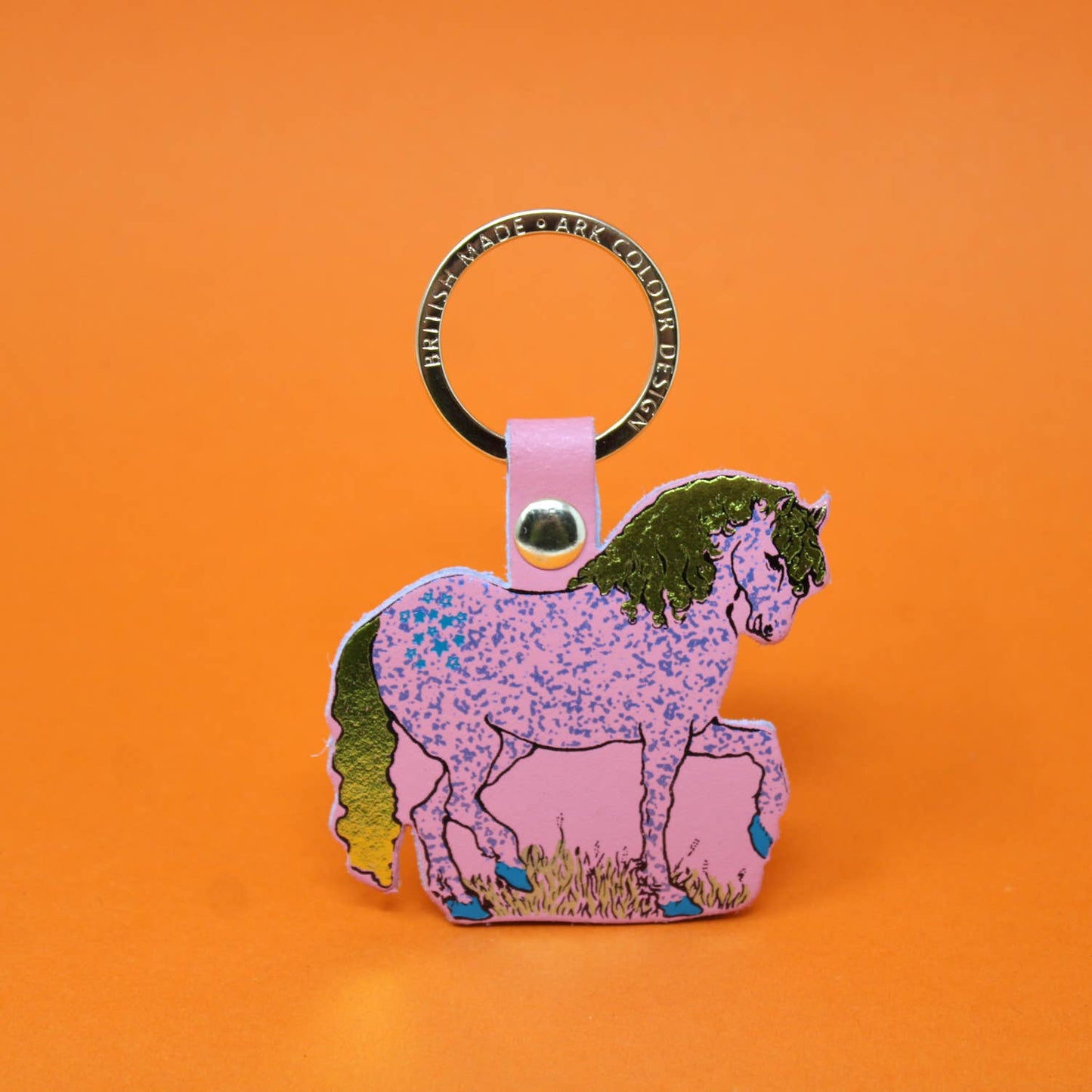 Horse Key Fob: Coral