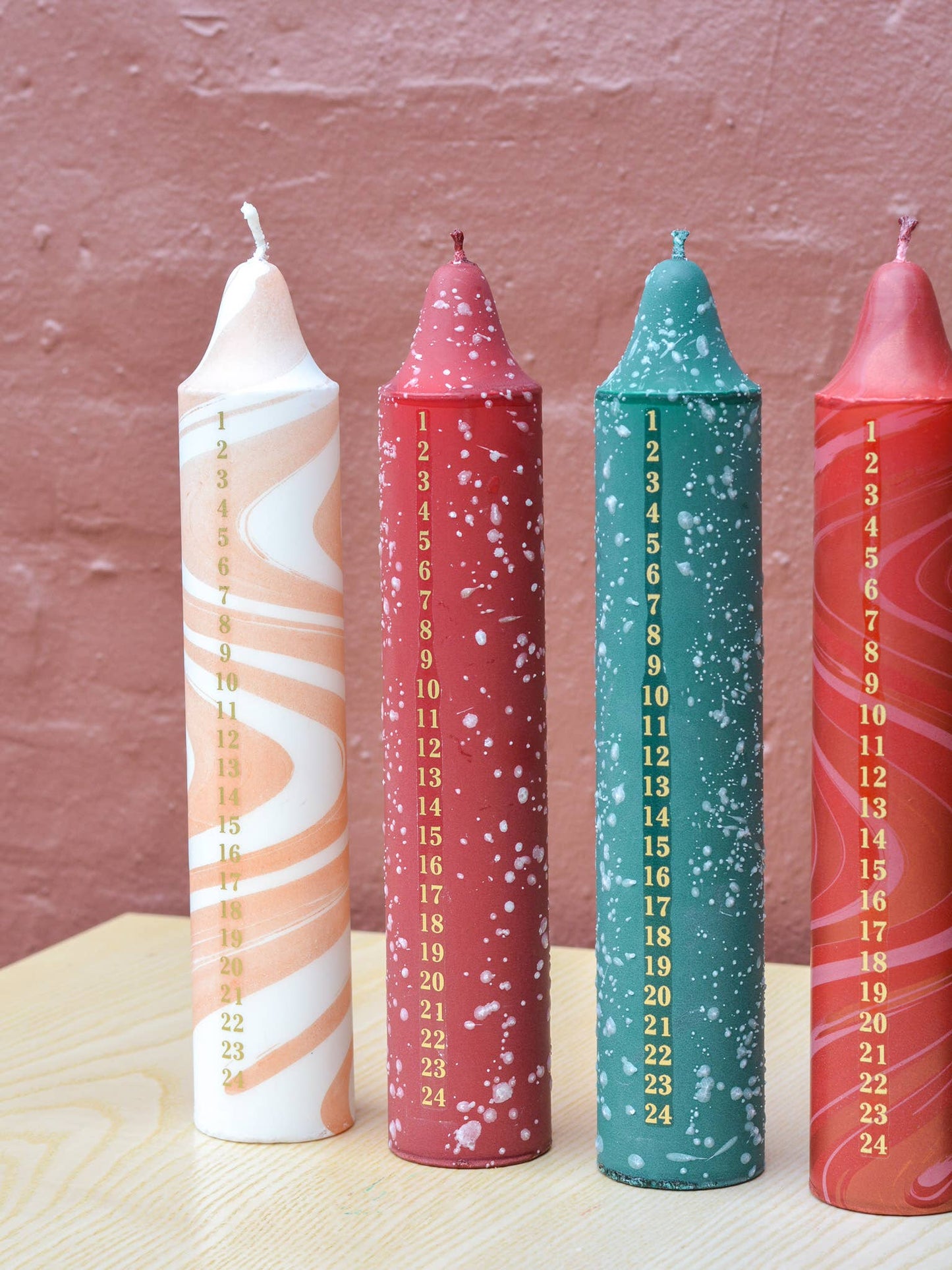 Advent Candle, Christmas Calendar, Green Confetti