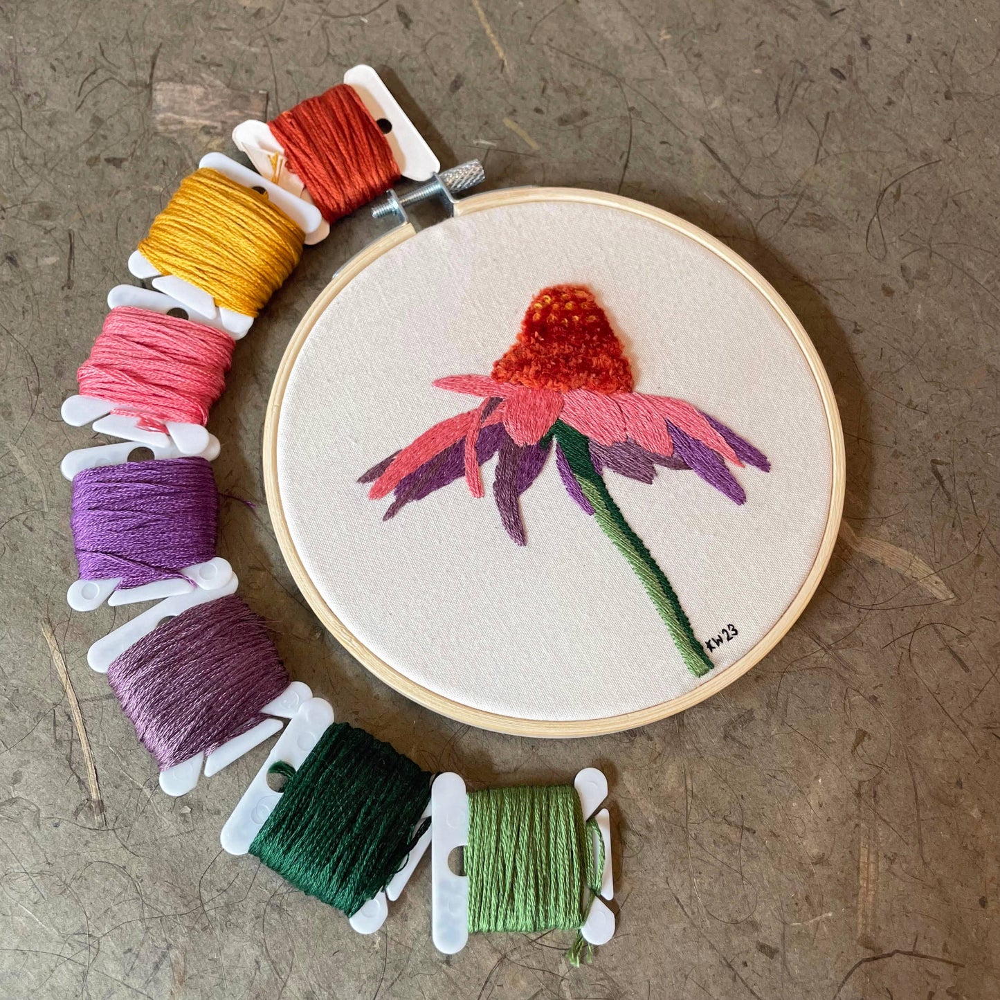 Embroidery Kit - Coneflower (5")