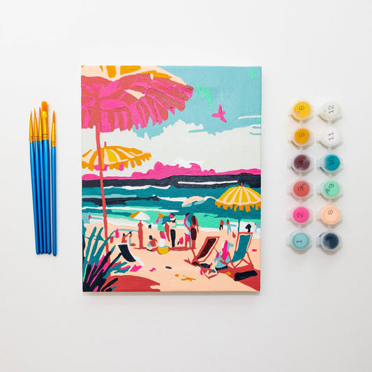 Long Island Beach Day by Team Paint Anywhere Paint by Numbers Framed Mini