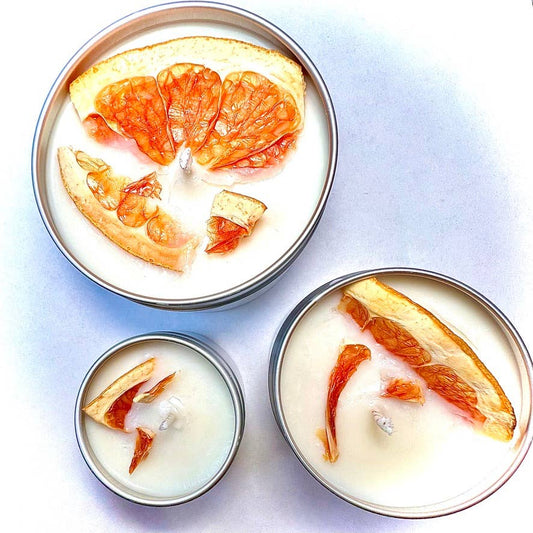 Pink Grapefruit: 8 oz Botanical Citrus Soy Candle