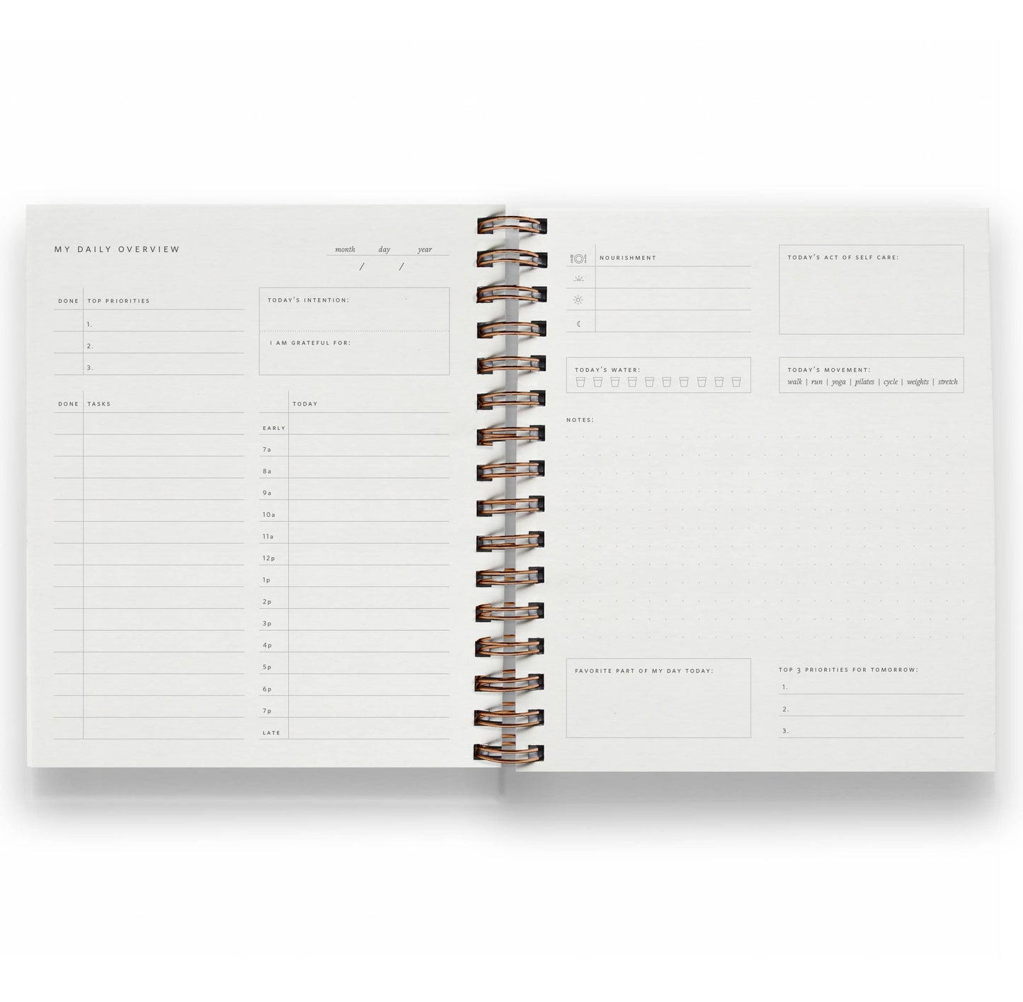 Daily Overview Planner | Assorted Colors // Undated: Steel Blue