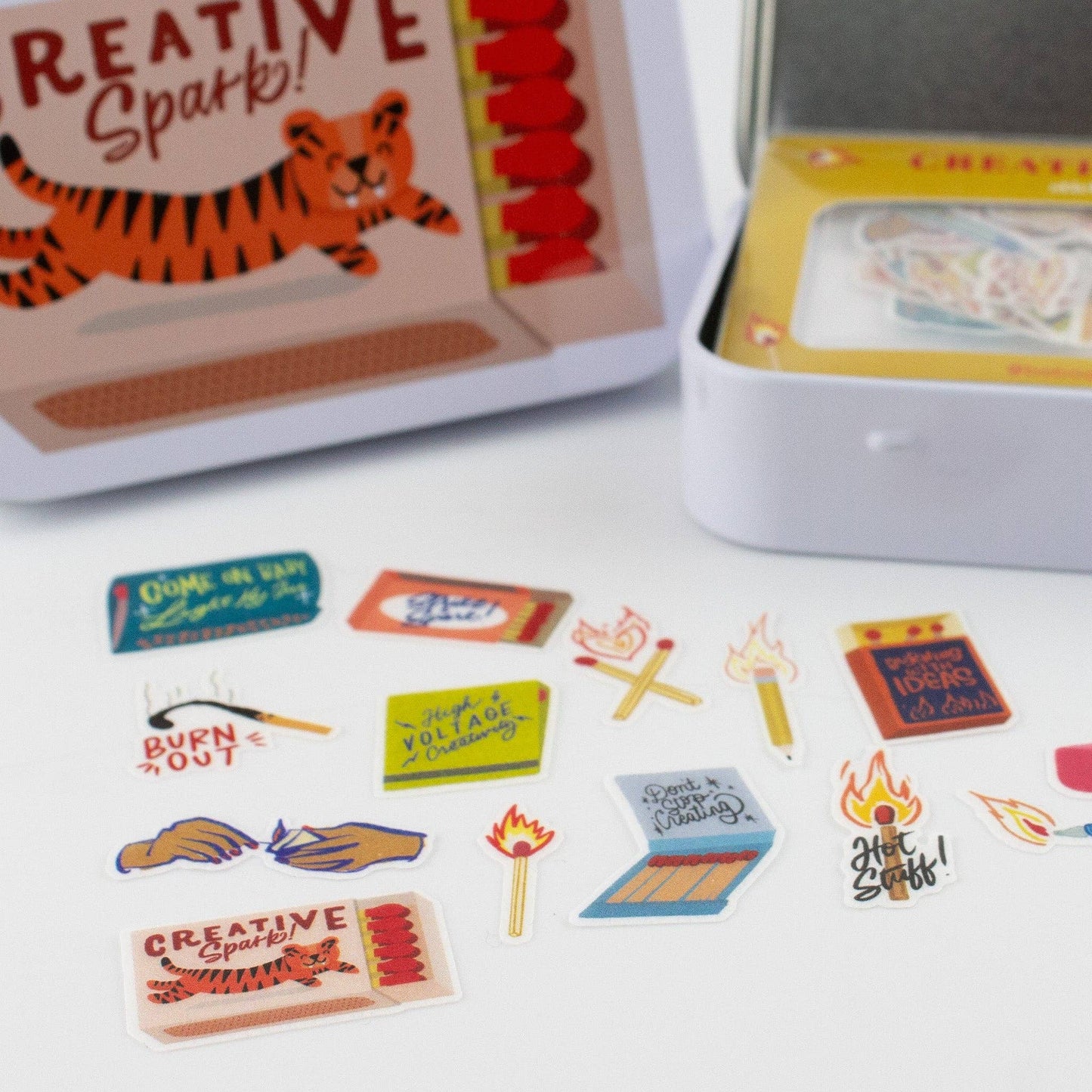 Creative Spark Matches Washi Flake and Trinket Tin