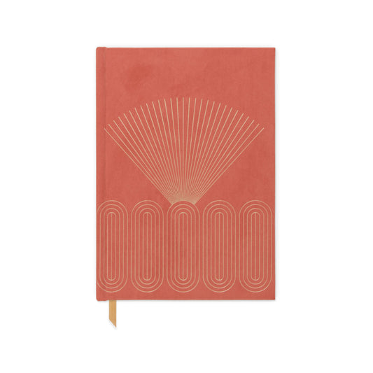 Suede Journals - Terracotta Radiant Rays