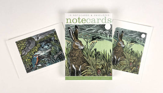 Kingfisher & Squirrels / Hares Notecards - Angela Harding