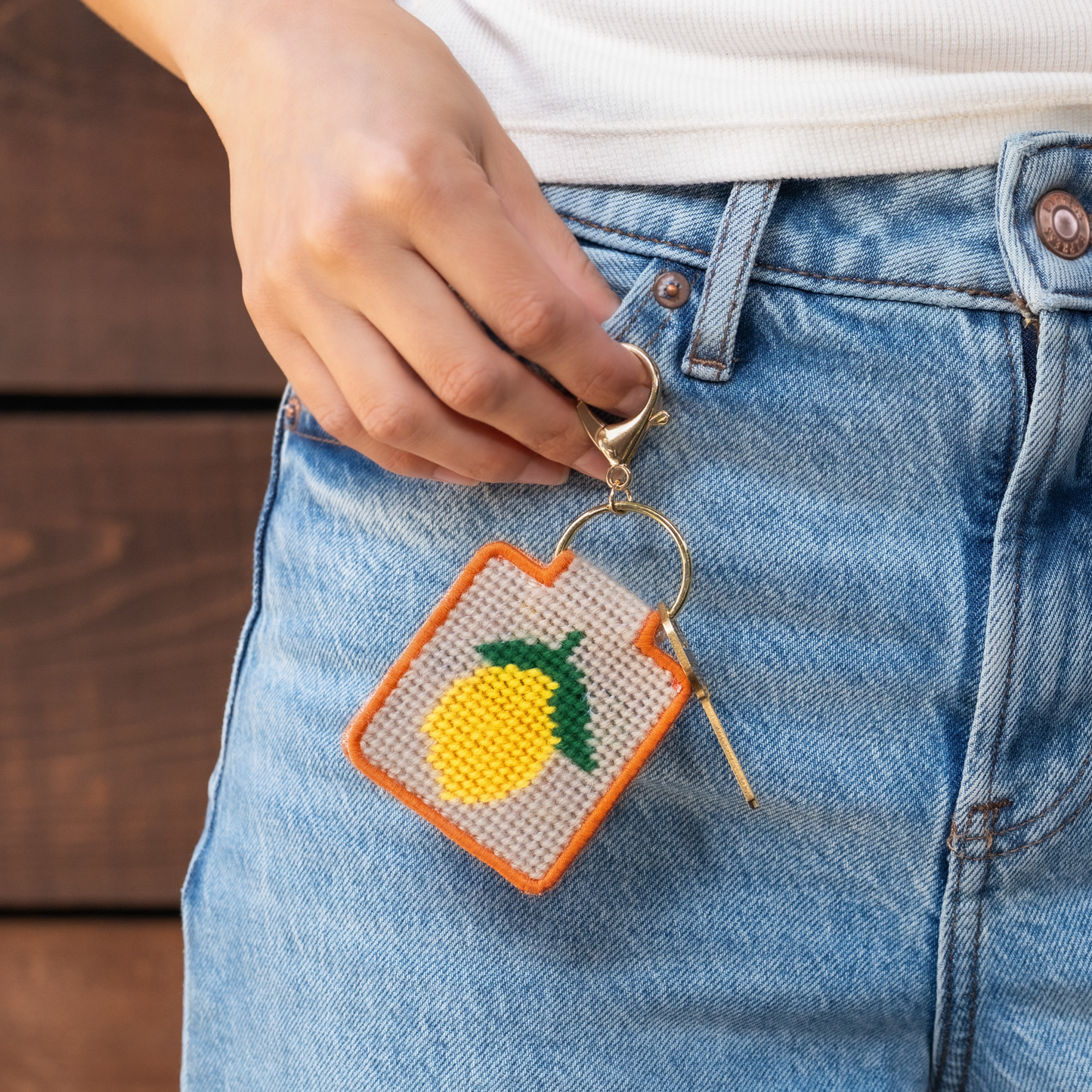 Needlepoint Keychain Kit - Lemon