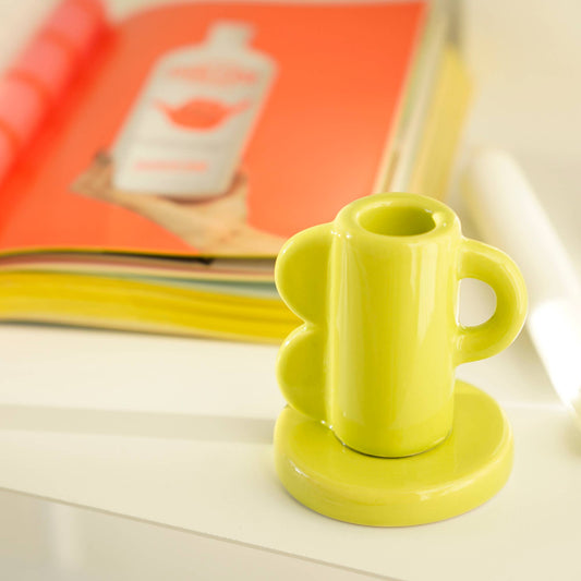 Lime Ceramic Candle Holder