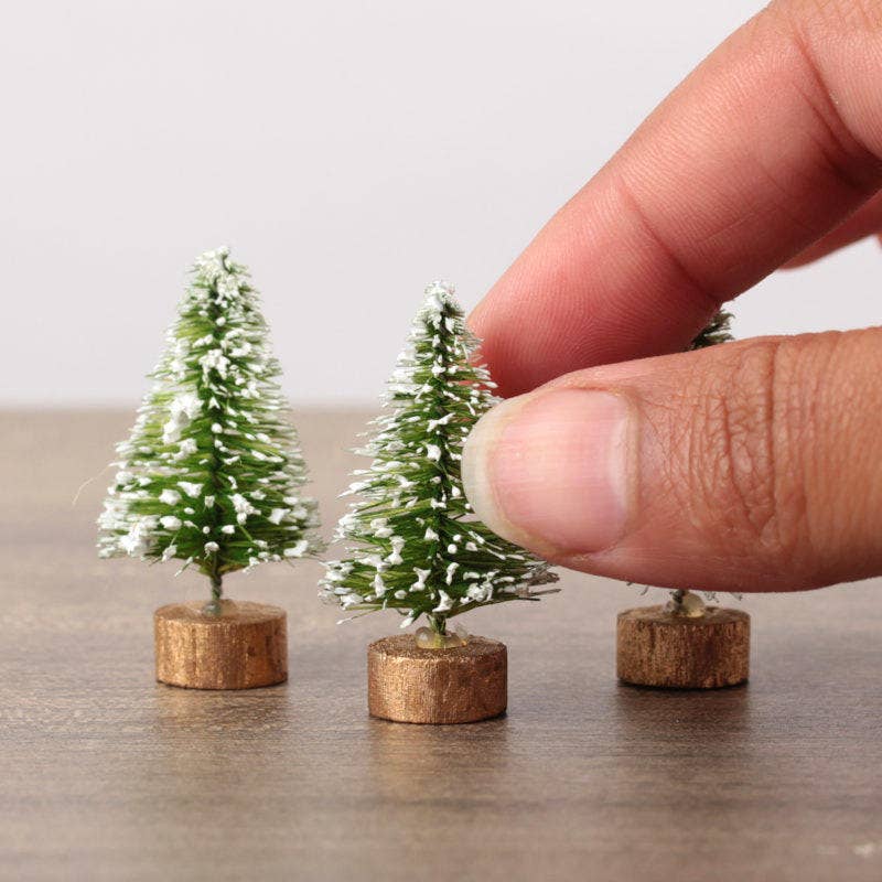 1-1/2" Mini Lime Green Bottle Brush Trees (Pack of 3)