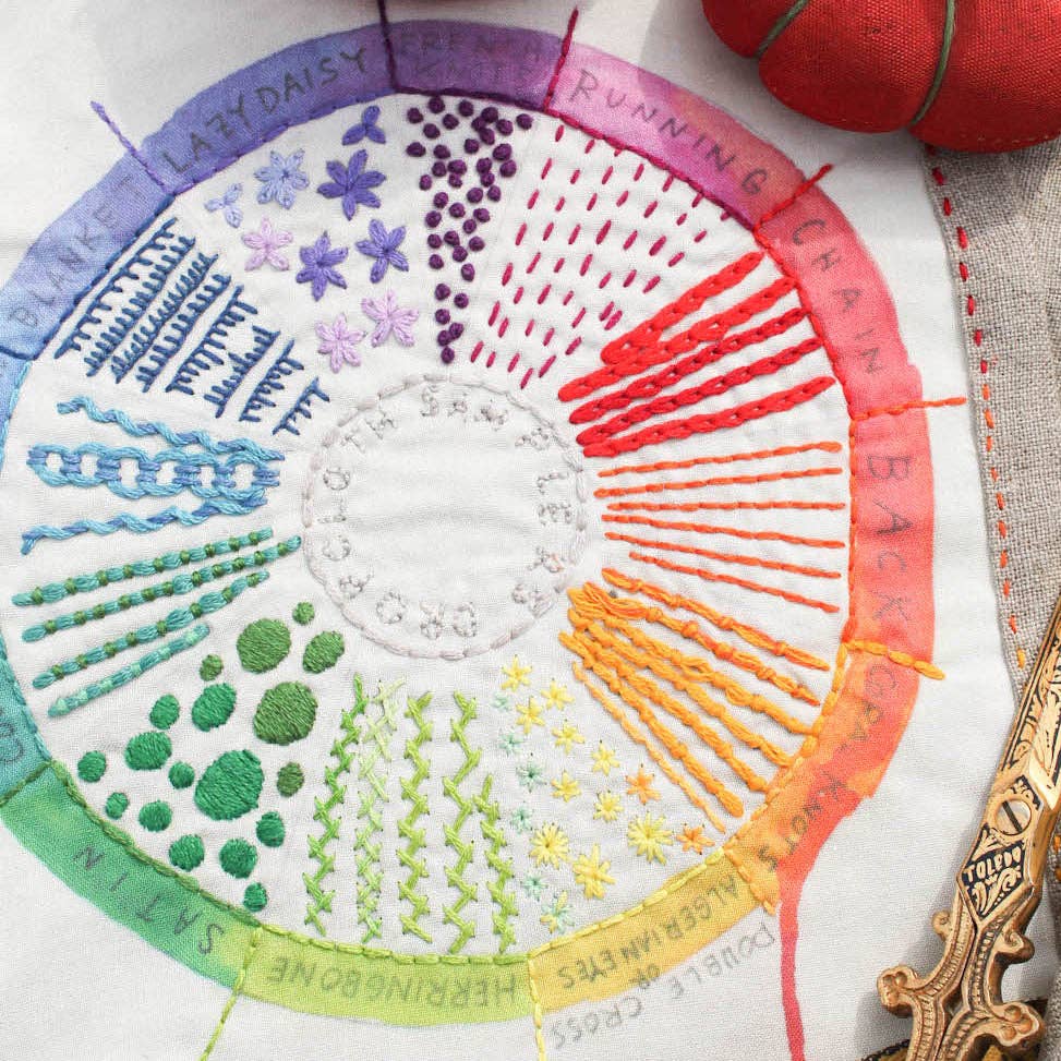 Color Wheel Embroidery Sampler