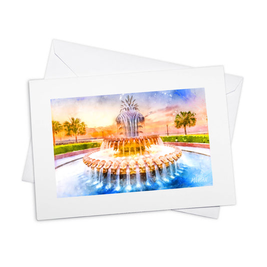 Pineapple Fountain Blank Card