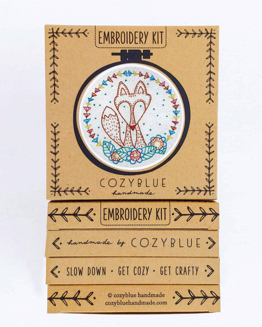 Crafty fox embroidery kit