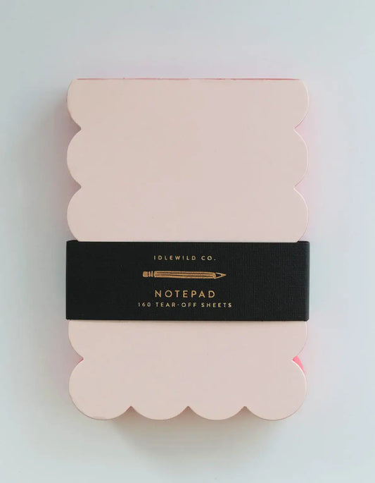 Scalloped Shaped Notepad | Peach + Persimmon Edge