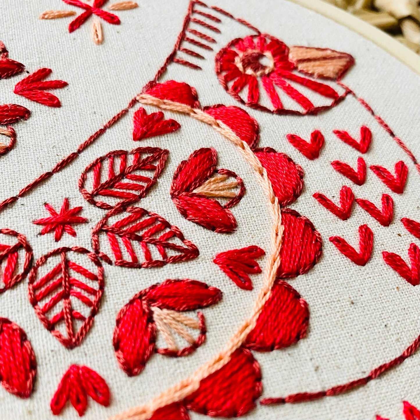Folk Cardinal Complete Embroidery Kit