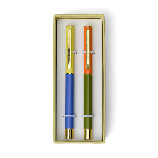Color Block Pens - Cobalt + Army Green