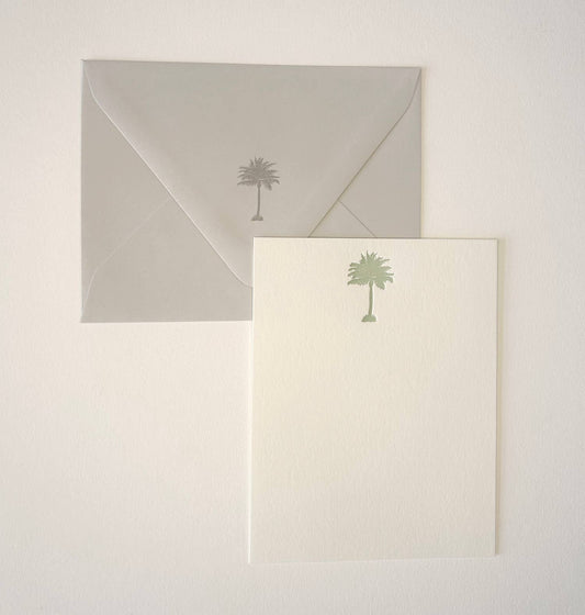 Palm Tree Flat Card Pack - Letterpress