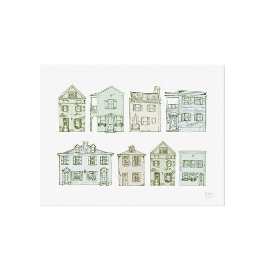 Homes of Charleston Art Print: 8x10