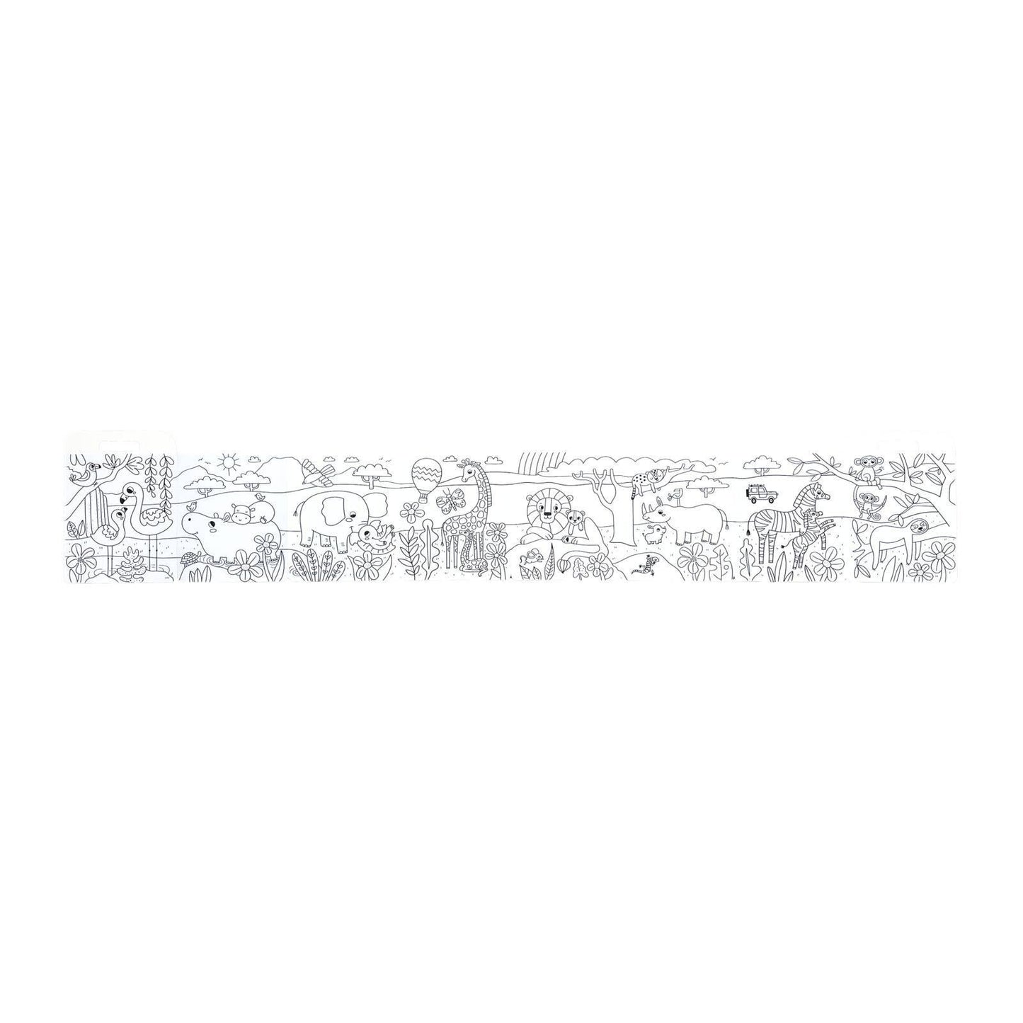 Color-A-Looong: Fold Out Coloring Book - Safari Family