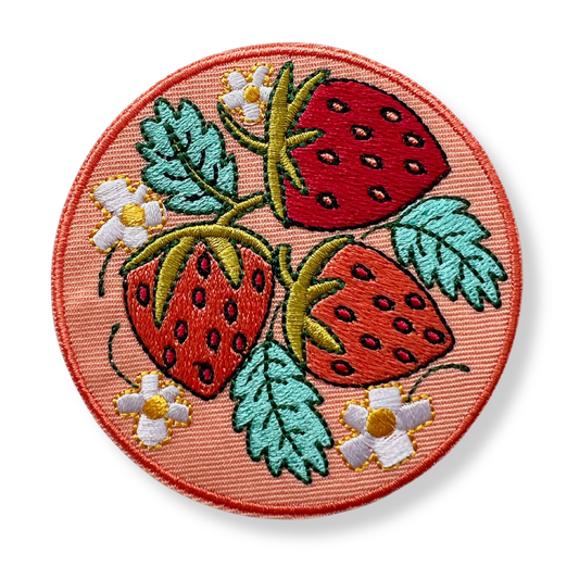 Strawberries Embroidery Sticker Patch