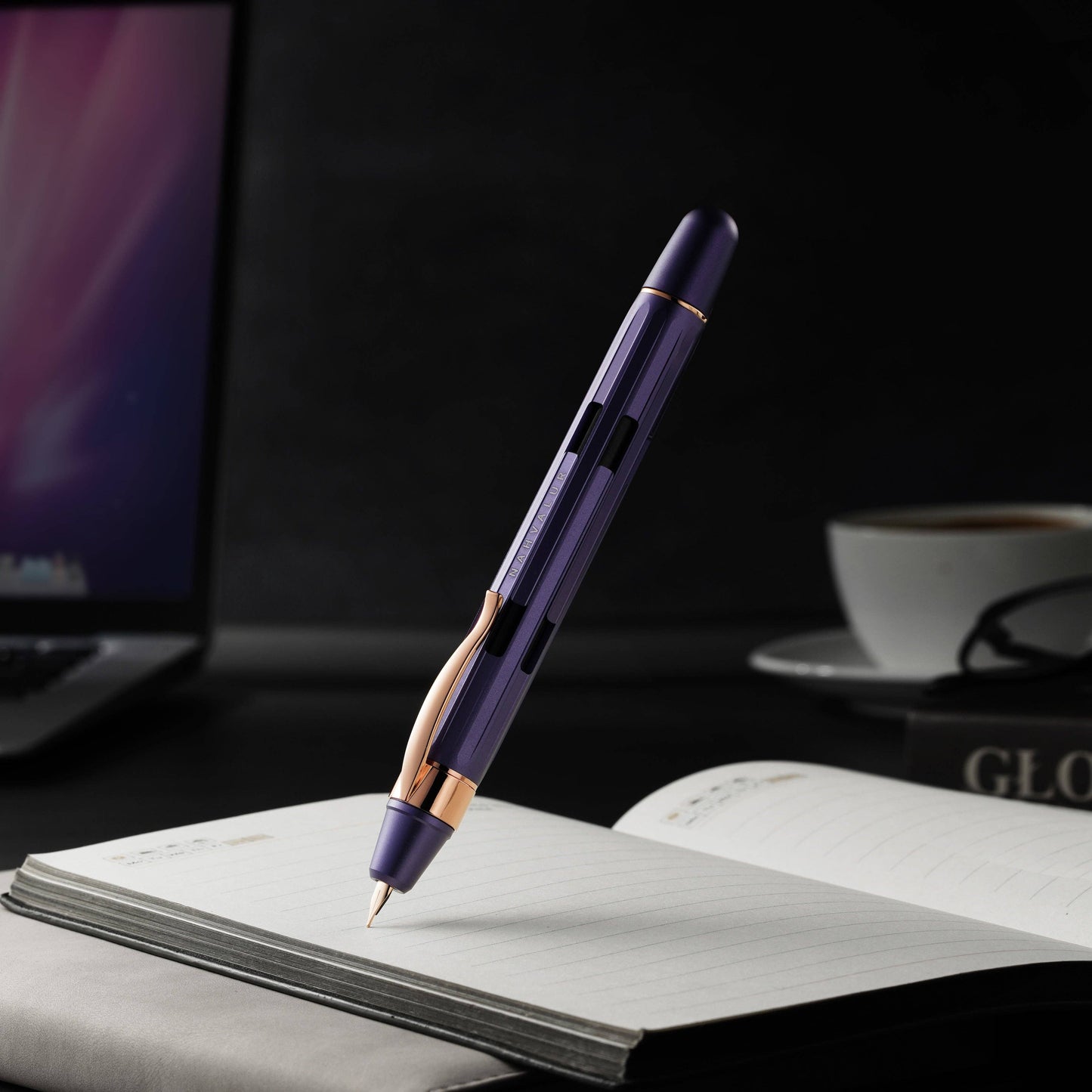 Nahvalur Eclipse Hepatizon Rose Gold Fountain Pen: Fine