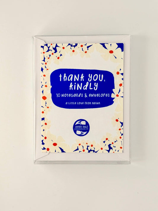 Thank You Kindly Floral Notecard Set | Set of 10 A2 Cards