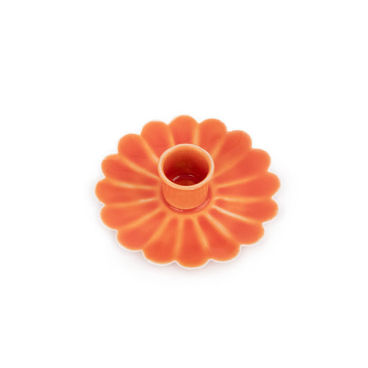 Orange Floral Candle Holder