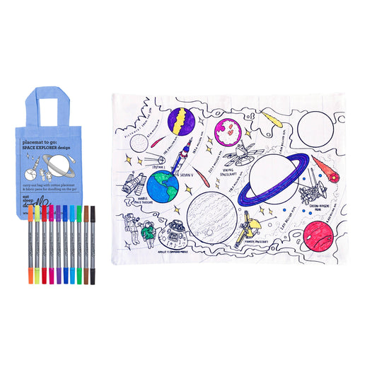 Kids Coloring Mat - Space Explorer Placemat to Go - DIY