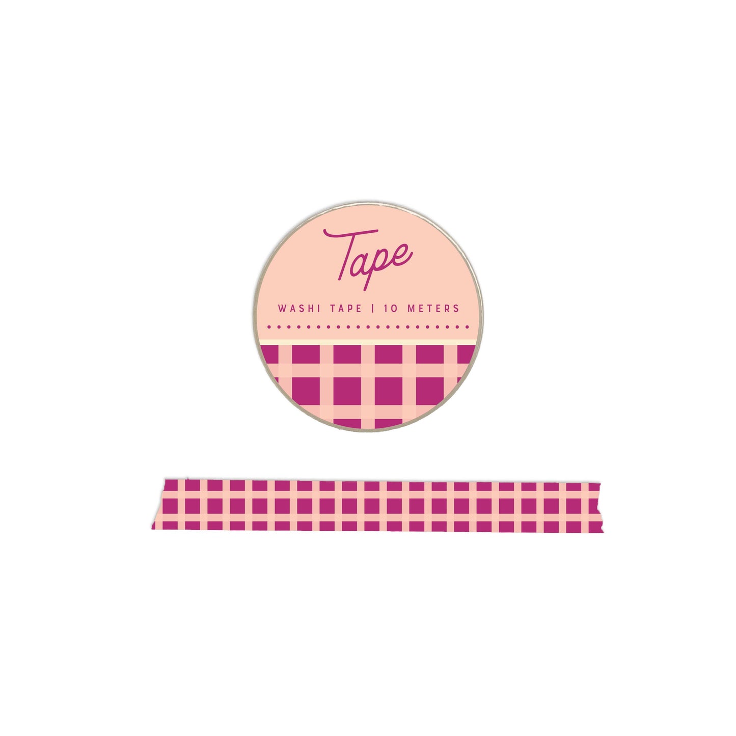 Gingham Washi Tape: Pink