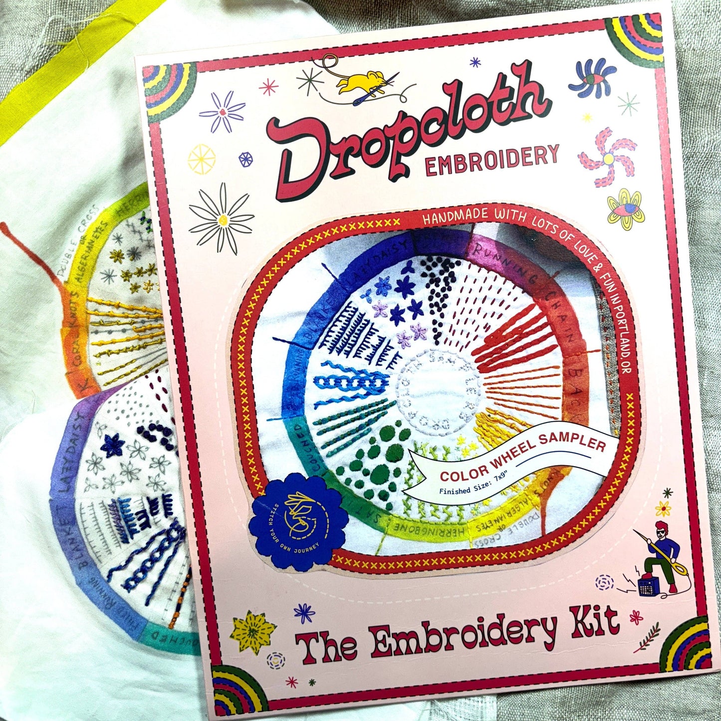 Color Wheel Embroidery Sampler