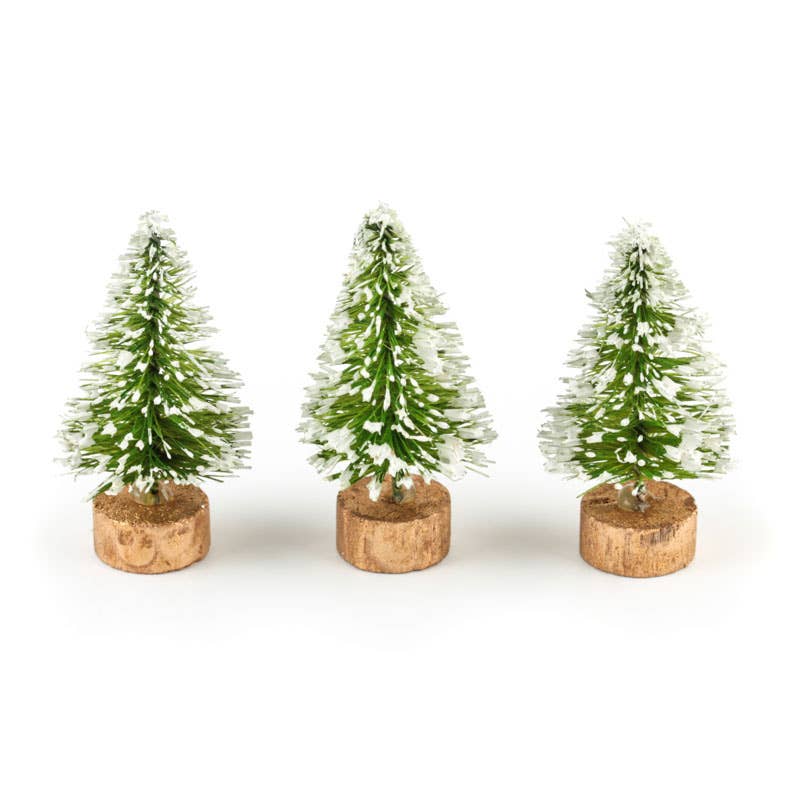 1-1/2" Mini Lime Green Bottle Brush Trees (Pack of 3)