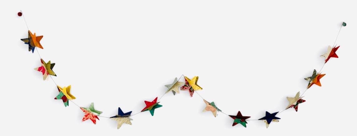 3D Paper garland Stars 6ft: Medium