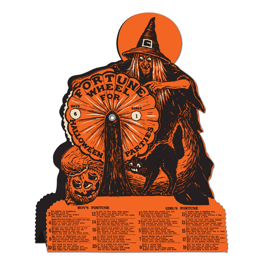 Vintage Halloween Witch Fortune Wheel Game 9¼" x 6¾"