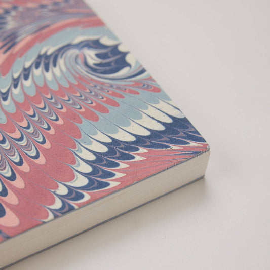Hand Marbled Ruled Notebook (A5) - Twisted Scallops Hydrangea