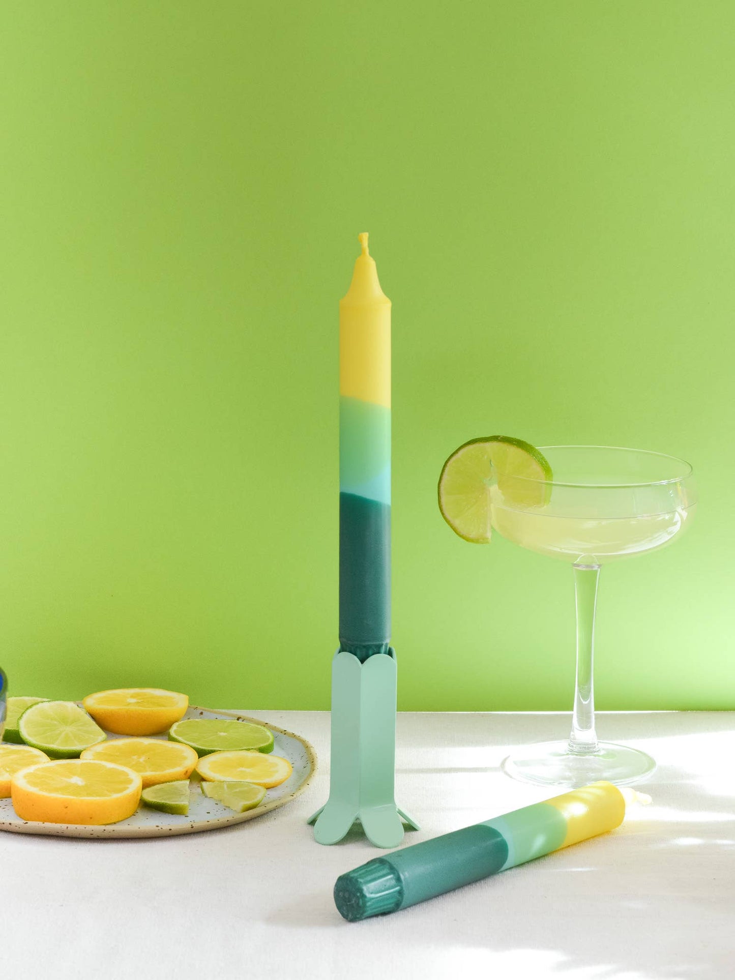 Taper candle- Summer Party / Green Lemonade