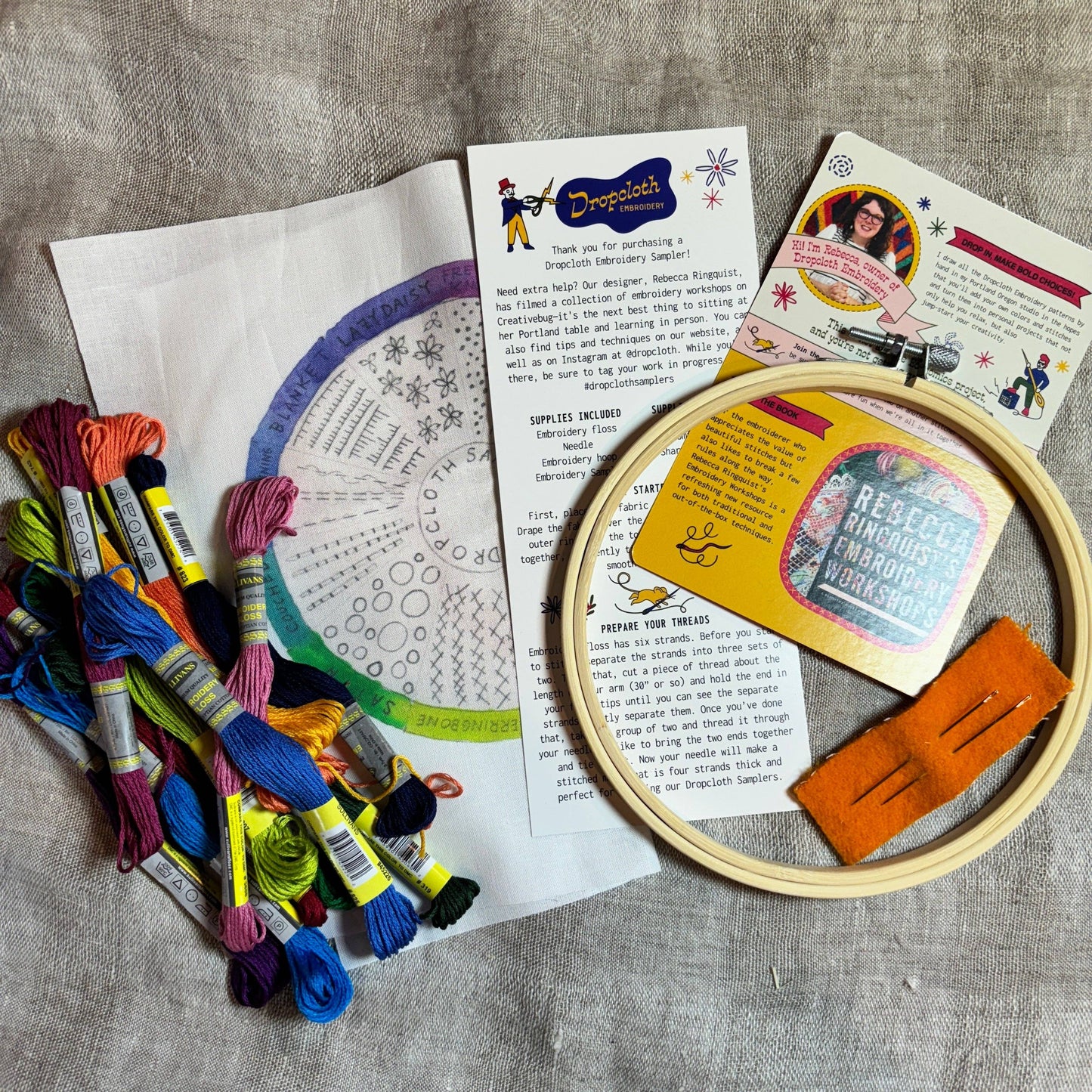 Color Wheel Embroidery Sampler