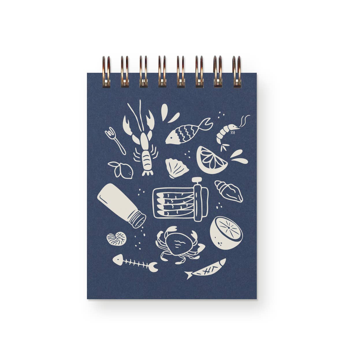 Friends & Fish Mini Jotter Notebook: Deep Blue Cover | White Ink
