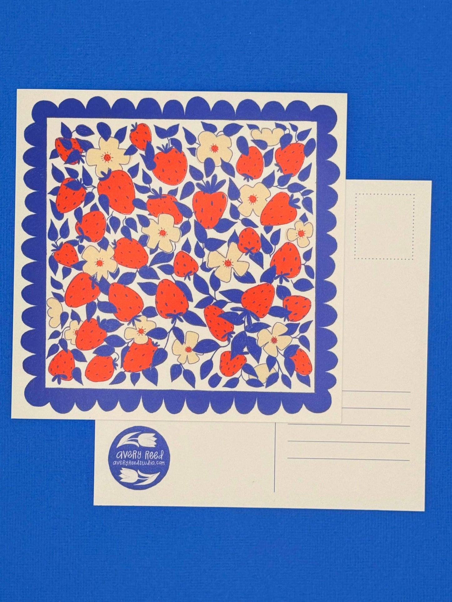 Berry Patch Postcard Set | Blueberry & Strawberry | Set of 4