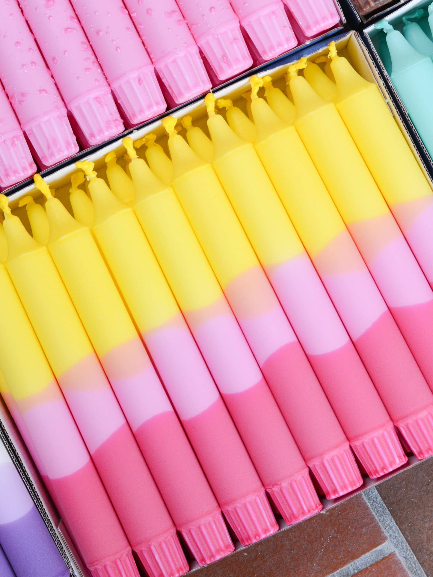 Taper candles- Summer Party / Strawberry Shake