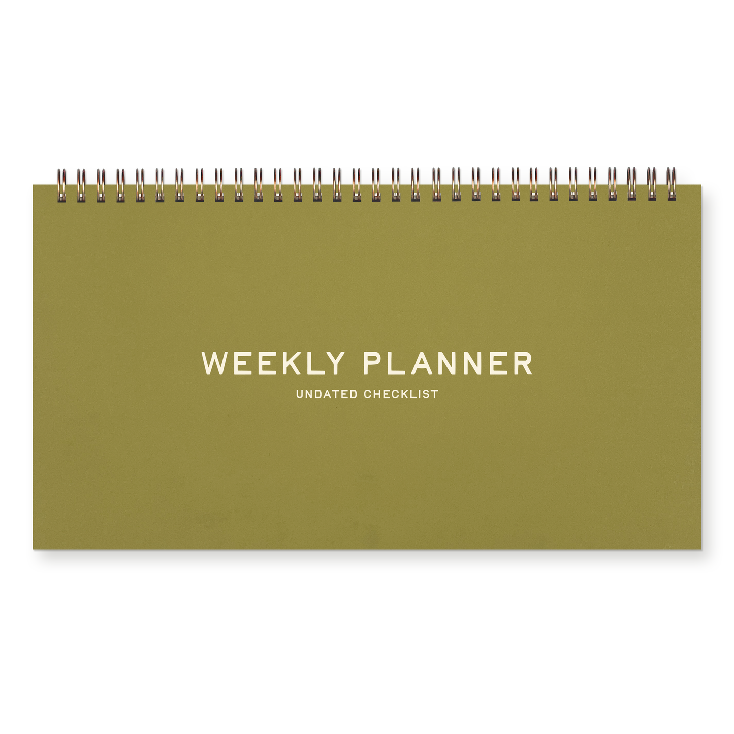 Standard Checklist Undated Weekly Planner: Chartreuse Cover | White Ink