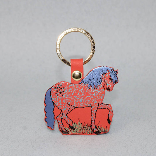 Horse Key Fob: Coral