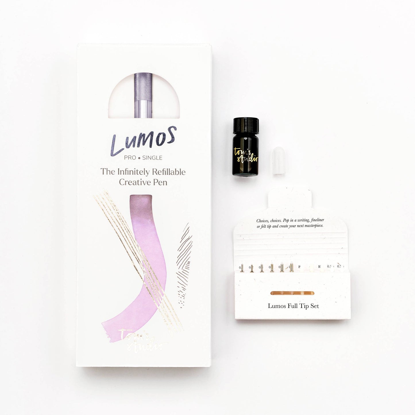 Lumos Pro - Refillable Multi-Tip Pen: Raspberry / Duo Tip
