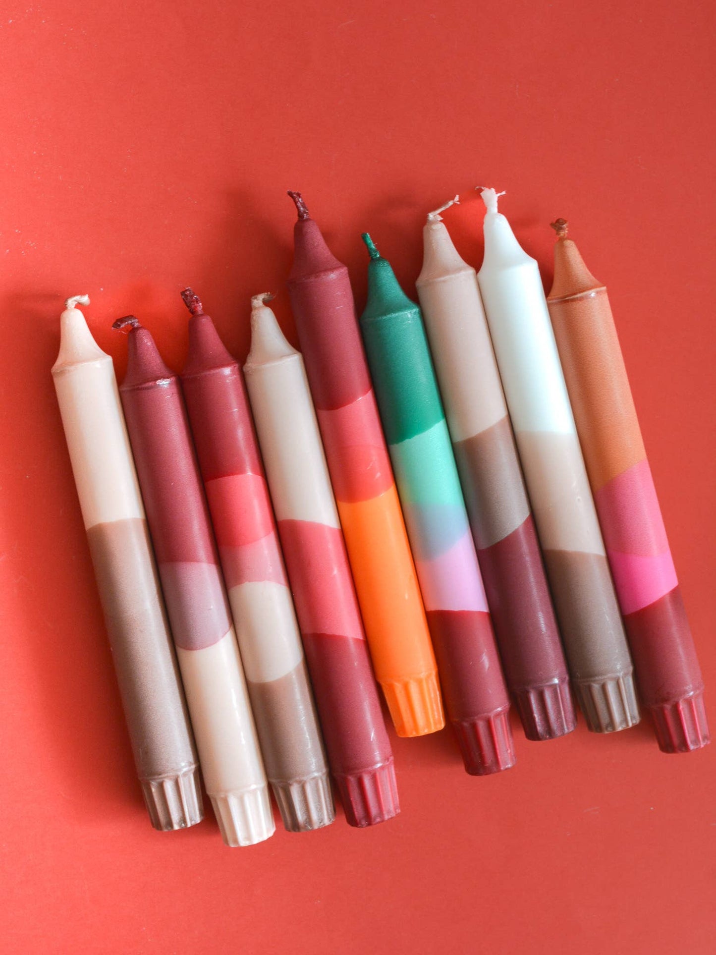 Taper candles- Autumn vibes / Beige / Fuchsia Pink /Burgundy