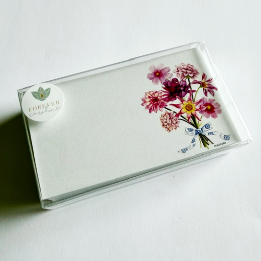 Dahlia Bouquet Tiny Cards | Pack of 60 "Love Notes"