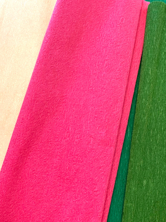 Hot Pink Single Sided Crepe Paper